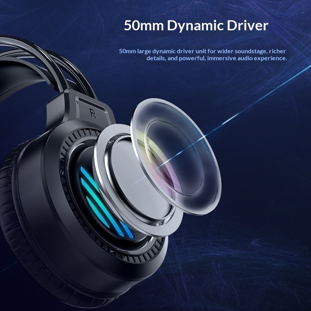 AULA Tarantula S606 Over Ear Leather Gaming Headset 7.1 Channel USB Wired with 2m Cord Not Waterproof for Laptop