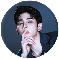 AND2BLE Gantungan Kunci Cermin Tinplate Seri Foto Konsep Cetak Gazed dengan Kantong PP Kemasan Individual