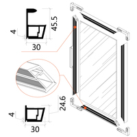 Profils d'extrusion en aluminium thermolaqué, cadres métalliques personnalisés modernes et minimalistes de luxe pour portes de placards et armoires en verre