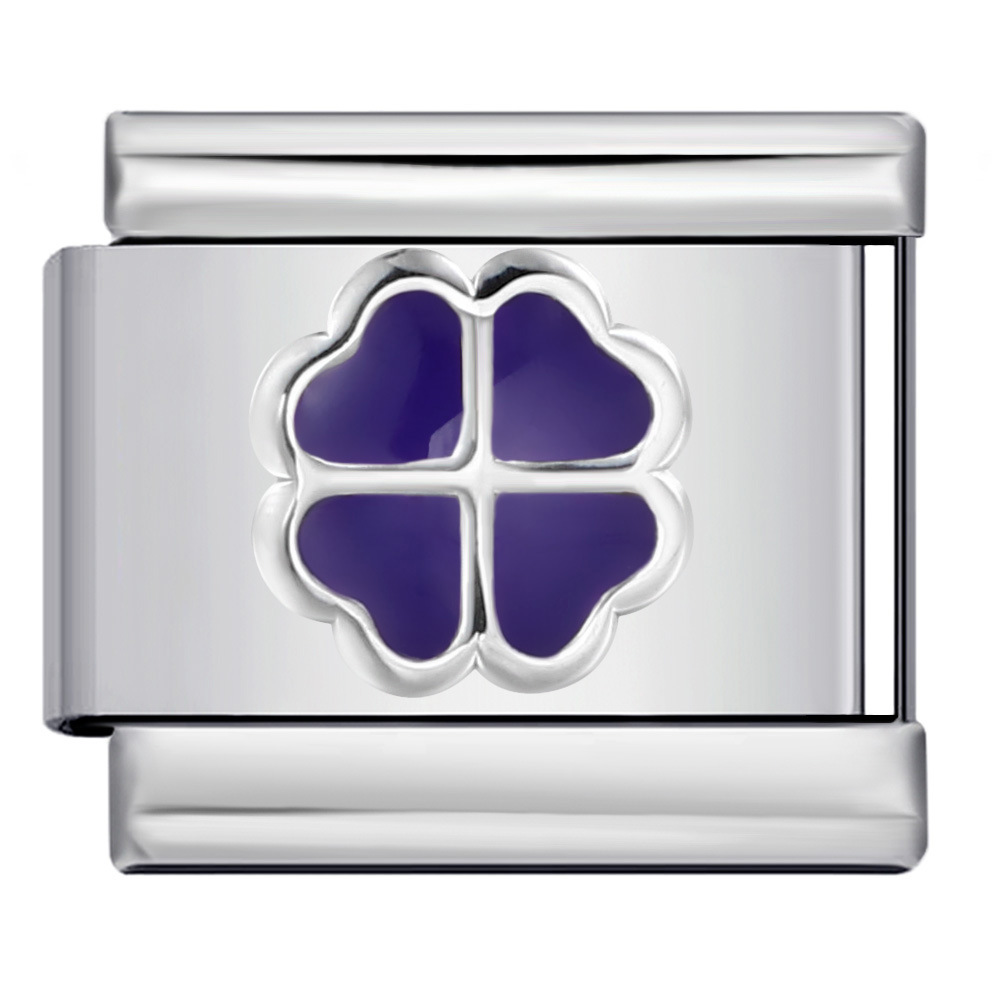 Four-leaf clover-drops purple-y897