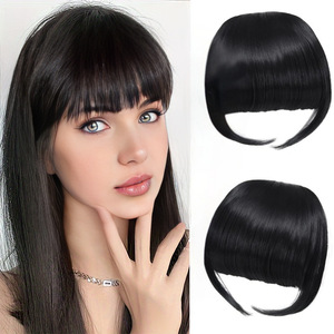 Shopee Export Supply parrucca per le donne con basette spesse, frangia dritta, pezzi di fronte naturale - Product Image 4