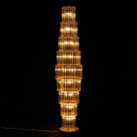 Lampadaire LED en forme de pilier de cristal pour décoration d'allée de mariage, éclairage jaune télécommandé, toile de fond pour événements
