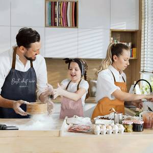 Familia padre madre niños impresión delantal logotipo personalizado impresión bordado gráfico Chef cocina salón peluquero delantales - Product Image 4