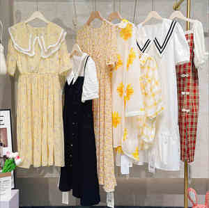 Ropa Usada, Pacas Mixtas de Ropa Nueva de Marca, Ropa de Mujer, Nueva Llegada, Blusas de Mujer, Vestido Mini de Algodón con Bordado Floral y Encaje, Stock - Product Image 3