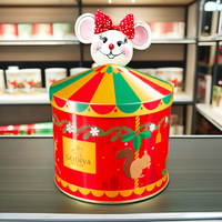Boîte à bonbons de Noël interactive musicale en métal de qualité alimentaire, boîte à musique sécurisée pour enfants, emballage cadeau de fête pour enfants