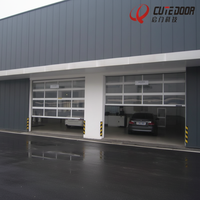 Porte automatique moderne Cutedoor QT-10 finie, avec télécommande électrique, en alliage d'aluminium, pour usage extérieur et entrepôt, résistante au vent