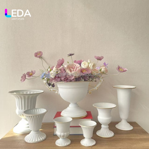 LEDA Factory Direct Wedding <b>Decoration</b> European Style White Flower Vase Flower Pot <b>Table</b> Centerpiece for Wedding <b>Decoration</b> - Product Image 1