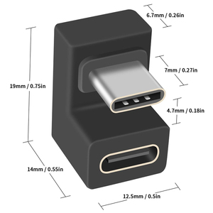 Adaptateur de charge rapide QC PD avec transfert de données 4K 10 Gbps, connecteur en U Type-C femelle vers mâle pour téléphone portable, tablette, ordinateur portable - Product Image 3
