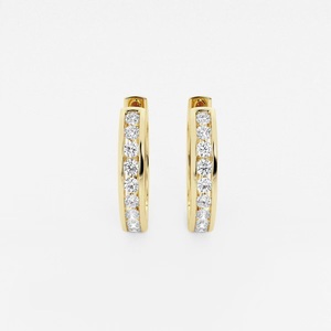 Elegant 1 Ctw Round Lab Grown Diamond Channel Set <b>Hoop</b> <b>Earrings</b> With Brilliant Sparkle Ethical Luxury Jewelry For Women - Product Image 5