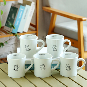 Taza de Café con Diseño de Gato Adorable, 11 oz, Taza de Cerámica Kawaii con Diseño de Cachorro, Estilo Nórdico Minimalista, Regalo de <span class=keywords><strong>Cumpleaños</strong></span> para Ella, Amante de los Gatos - Product Image 1