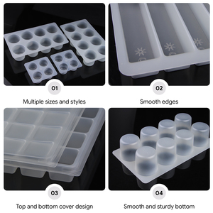 <span class=keywords><strong>4</strong></span> 8 ngăn PP nhựa hình chữ nhật Ice Cube khay dùng một lần cấp thực phẩm Nắp kéo Ice Cube khay - Product Image 4