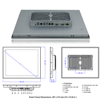 Panel PC Táctil Capacitivo de Grado Industrial de 17 Pulgadas con CPU J6412, Todo en Uno, Económico, para Montaje en Panel