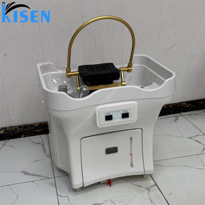 Kisen Tanque de Agua Portátil de 50L Muebles de Salón de Belleza Silla de Champú Blanca Lavabo Lavacabezas para <span class=keywords><strong>Spa</strong></span> Barbería - Product Image 4