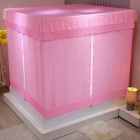 Moustiquaire carrée grand espace, type lit, avec double fermeture éclair, pare-soleil, anti-moustiques et anti-chute pour bébé