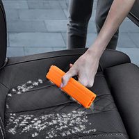 Outil de nettoyage automobile Jin Qilai modèle 17 pour enlever les poils d'animaux, pour tapis, intérieurs de voitures, canapés et literie - Réutilisable, facile à saisir, blanc/gris