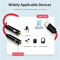 Geflochtenes 2-in-1 Typ-C Audio-Splitter-Kabel USB-C auf Dual 3,5mm Buchse Kopfhörer Laptop Adapter