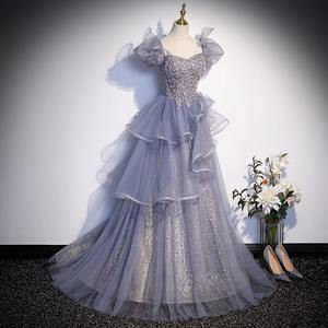 Robe de test de musique vocale Canto pour femme, performance de chant de <span class=keywords><strong>chanson</strong></span> populaire, animatrice, princesse, gris avancé - Product Image 3