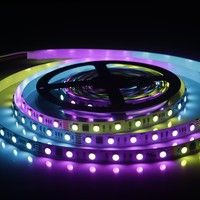 Bande LED DMX512 5050 RGB 24V 84 LED pour l'extérieur, pour DJ et fêtes, programmable, contrôlée par un système intelligent, multicolore, IP20