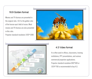 AliExpress Hot Bán 100 120 <span class=keywords><strong>inch</strong></span> 16:9 điện màn hình chiếu tường rạp hát tại nhà thay thế LCD màn hình TV cho 4K HD chiếu - Product Image 4