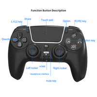 Controles de Juego Inalámbricos para PS5 con Giroscopio de Seis Ejes y Doble Vibración Glare P50A