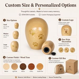 Memory Egg Holz-Urne für Tierasche, Gedenk-Andenken-Urne für Hunde und Katzen, Dekorative Urne für Zuhause - Product Image 6
