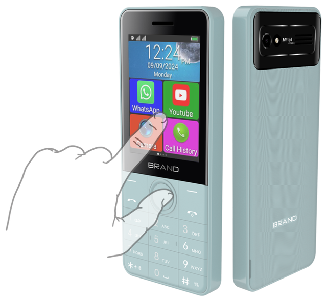 Android Touch Screen 2.8 Inch bar Feature Phone 2GB+16GB Memory Dual Sim 4G Mobile Phone