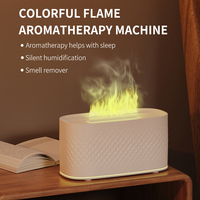 Diffuseur d'arômes d'ambiance 160 ml, humidificateur ultrasonique à flamme LED, alimenté par USB, pour la maison, l'hôtel et la chambre à coucher