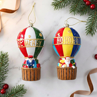 Boules de Noël en plastique à prix avantageux avec corde, décorations suspendues en forme de montgolfière pour sapin de Noël, vente en gros