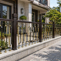 Balustrade de clôture en alliage d'aluminium traité thermiquement, résistant à la rouille, résistant aux intempéries, avec revêtement en poudre