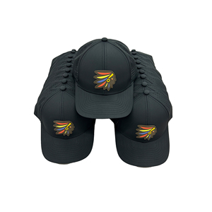 Casquette de baseball de luxe personnalisée à 5 panneaux, structurée, à visière incurvée, imperméable, brodée au point de chaînette, en tissu nylon - Product Image 4
