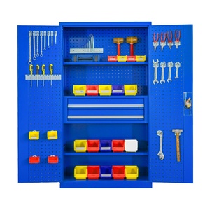 Muebles de Oficina de Acero, Gabinete de Almacenamiento Resistente de Doble Puerta para Taller de Reparación de Automóviles, Piezas de Acero Reforzadas - Product Image 1