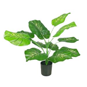 Vente en gros de petites fleurs artificielles vertes de bureau fraîches simulées, ornements de plantes en plastique pour bureau en pot - Product Image 5