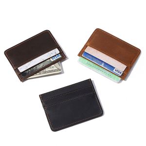Cartera Inteligente de Cuero Genuino al por Mayor, Mini Tarjetero para Hombre con Logotipo Personalizado - Product Image 1