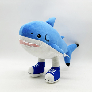 Venta al por mayor disponible Italia Brainrot Tung Sahur figura peluche Italia Brainrot Tralalero Tralala tiburón azul - Product Image 1
