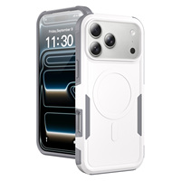 Coque antichoc magnétique mate Armor pour iPhone 17 Pro Max, compatible iPhone 15 Plus, 14 Pro, 13 Pro, 12 – Accessoire de protection pour téléphone blanc
