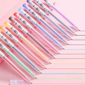 Neue einfache Gel Stift Set kreative Retro mehrfarbige Nadel Rohr Stift Farb markierung Zeichnung Hand Konto Stift 12 Farbe - Product Image 1