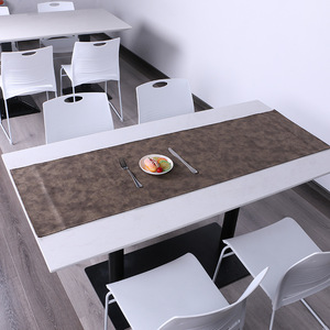 Camino de mesa de cuero de color sólido, impermeable, grueso, aislante del calor, para decoración de comedor occidental en el hogar y hoteles, hecho en Wenzhou. - Product Image 4