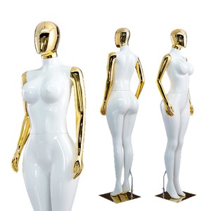 <span class=keywords><strong>Mannequin</strong></span> de présentation <span class=keywords><strong>femme</strong></span> en plastique blanc or, grande taille, corps entier avec tête, pour boutique, pour femmes courbes (BBL), sur pied - Product Image 5