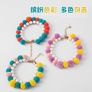 Dada Bear Pet Pom Pom <b>Collar</b> Color Blocking Adjustable <b>Small</b> <b>Dog</b> Cat Accessory All Seasons - Product Image 2