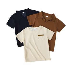 Venta al por mayor de tela personalizada con bolsillo camiseta de alta calidad en blanco hombres llano Casual <span class=keywords><strong>Boy</strong></span>'s 3 uds camisetas - Product Image 1