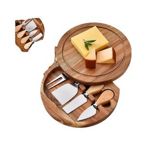 Thiết kế mới bằng đá cẩm thạch trắng Keo Gỗ charcuterie ban pho mát Bộ quà tặng 3 bát đồ dùng & thép không gỉ dao kéo - Product Image 4