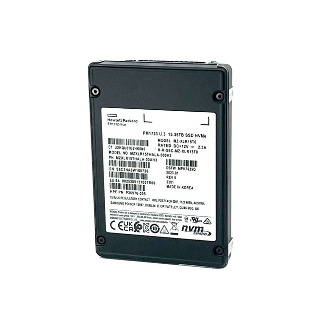 New Enterprise SSD MZWLJ15THALA PM1733 Series 15.36TB PCI Express NVME 4.0 x4 U.2 2.5-Inch Solid State Drive For HPE