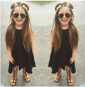 Best Price New Fashion Spring and Autumn Children 0-5 Years <b>Old</b> Long-Sleeved All Black Dress Export From Kolkata - Product Image 4