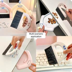 Bathroom Mini Dustpan and Keyboard Cleaning Brush Set High-value Plastic Cartoon Multi-Functional Children's <b>Desk</b> Cleaning Brush - Product Image 5