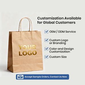 Bolsas de Papel Kraft para Llevar Comida con Asas, Bolsas Ecológicas para Entrega de Alimentos, Bolsas Resistentes para Compras con Impresión de Logotipo - Product Image 5