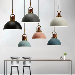 Luminaire industriel moderne et bon marché, lampe suspendue en métal colorée, décoration, lustre, luminaire suspendu pour restaurant - Product Image 2