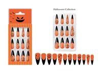 Lot de faux ongles Halloween à presser, 13 modèles variés (effrayants, gothiques, fantômes, chauves-souris, citrouilles), Fournisseur d'usine OEM ODM personnalisé