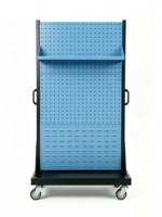 Chariot de rangement mobile AHM pour atelier, en métal, réglable, durable, avec panneaux suspendus pour l'organisation des outils