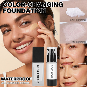 Base <span class=keywords><strong>de</strong></span> Maquillaje Líquida <span class=keywords><strong>de</strong></span> Cobertura Total, Color Blanco Cambiante, <span class=keywords><strong>de</strong></span> Alta Calidad, Marca Privada, Venta al Por Mayor - Product Image 1