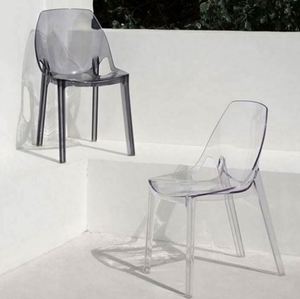 Chaise en cuir transparent de luxe léger, chaise de table pour salon de thé, chaise de salle à manger domestique, tabouret de maquillage, design Art Déco, forme USA - Product Image 2